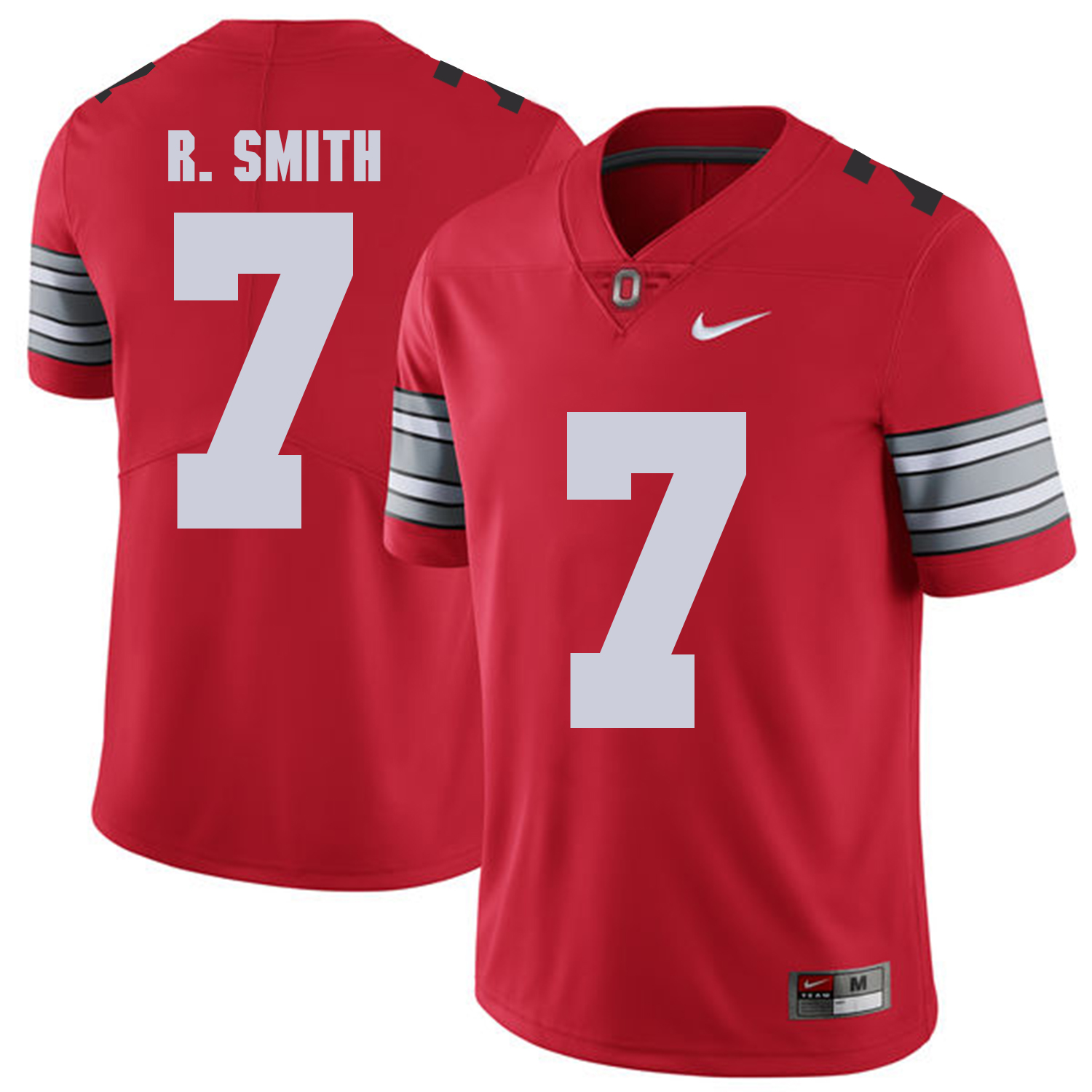 Men Ohio State #7 R.Smith Red Customized NCAA Jerseys->->Custom Jersey